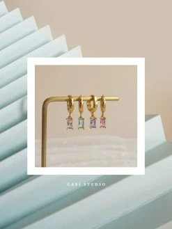 Gabi The Label REVERIE Huggies - Clear *18K Gold-plated EARRINGS