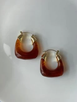 Gabi The Label Chunky Vintage Hoops - Brown EARRINGS