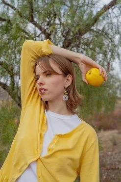 Gabi The Label Mod Flower & Pearl Earrings *18K Gold-plated