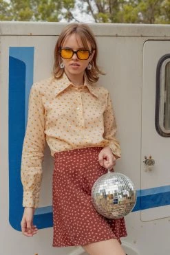 Gabi The Label EARRINGS Little Flower Hoops - Marbled White *18K Gold-plated