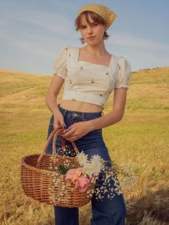 Gabi The Label MIKA Floral Cherry Earrings - Clear Pink *Gold-plated Stems