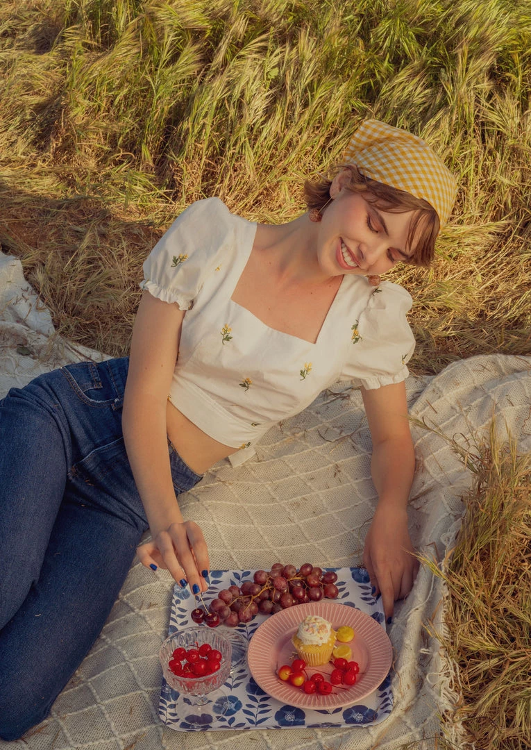 Gabi The Label MIKA Floral Cherry Earrings - Clear Pink *Gold-plated Stems