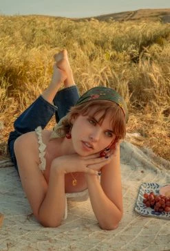 Gabi The Label MIKA Floral Cherry Earrings - Red *Gold-plated Stems