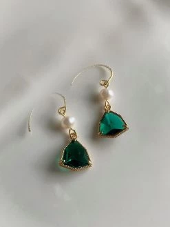 Gabi The Label Emerald Pearl Earrings