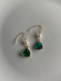Gabi The Label Emerald Pearl Earrings