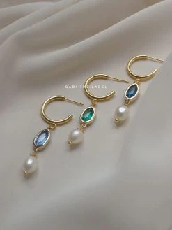 Gabi The Label Hildur Earrings - Green *18K Gold-plated