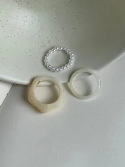 Gabi The Label Set Of 3 Rings - Cream