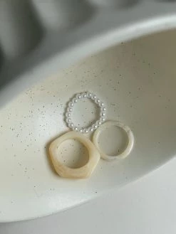 Gabi The Label Set Of 3 Rings - Cream