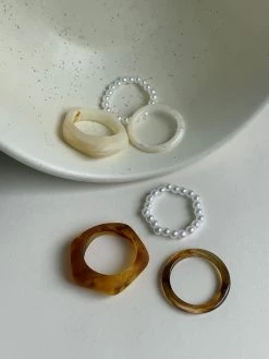 Gabi The Label Set Of 3 Rings - Cream
