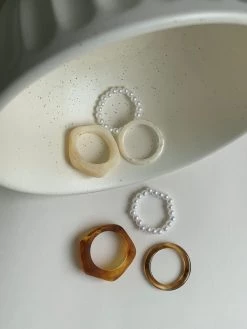 Gabi The Label Set Of 3 Rings - Cream