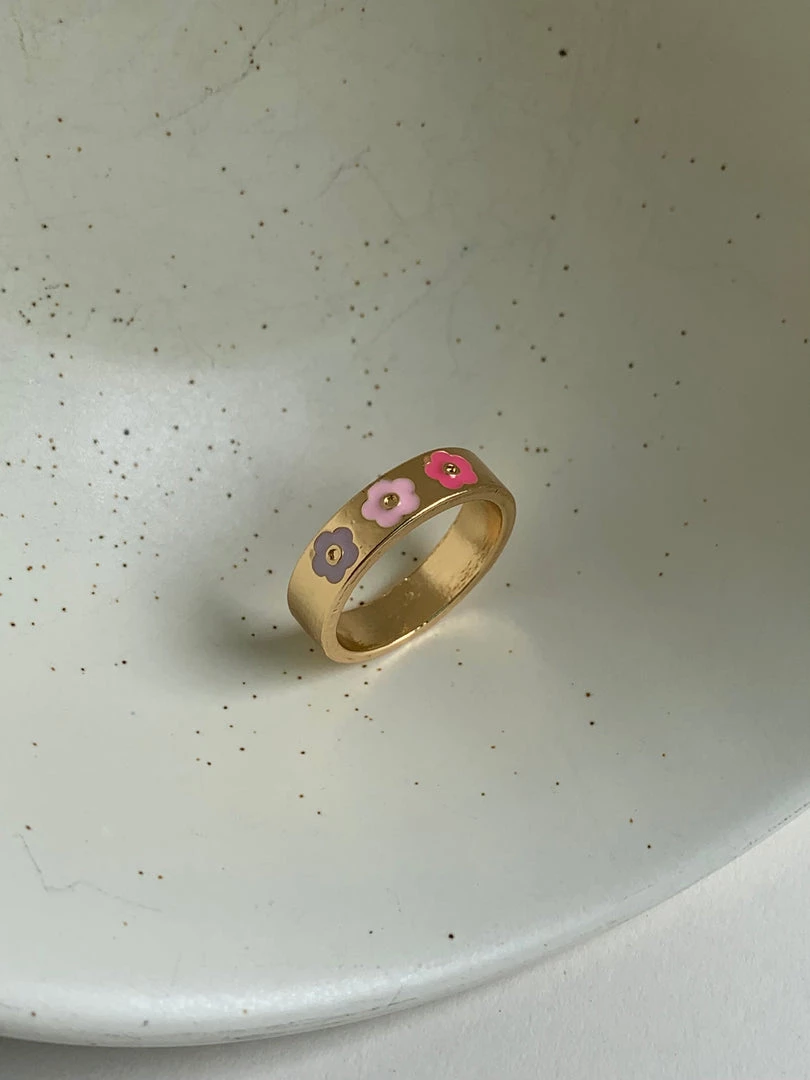 Gabi The Label Enamel Flowers Ring