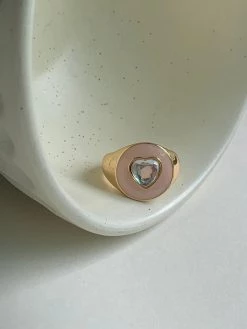 Gabi The Label Heart Gem Chunky Ring