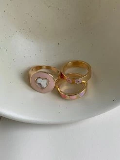 Gabi The Label Enamel Hearts Ring