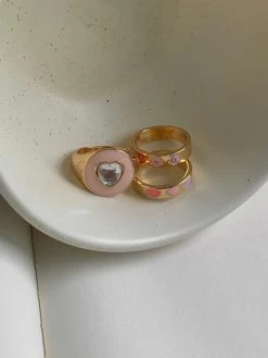 Gabi The Label Heart Gem Chunky Ring