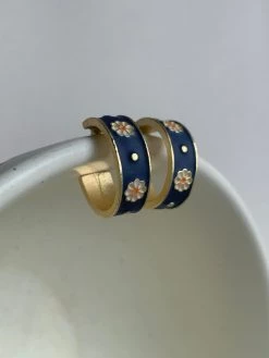 Gabi The Label Flower Motif Matte Hoops *S925 Ear-posts EARRINGS