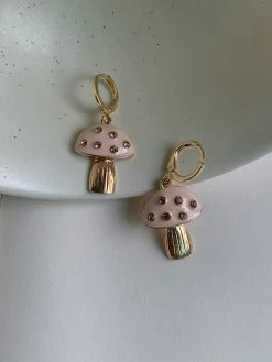 Gabi The Label Mushroom Huggies - Pink EARRINGS