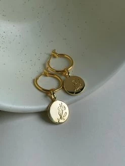 Gabi The Label Peony Pendant Hoops EARRINGS