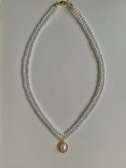 Gabi The Label Layered Pearl Pendant Necklace