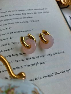 Gabi The Label Donut Hoops - Rose Quartz EARRINGS