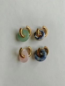 Gabi The Label EARRINGS Donut Hoops - Green Aventurine