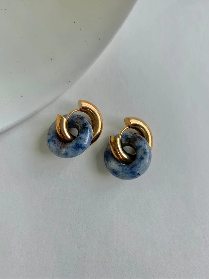 Gabi The Label Donut Hoops - Blue Stone EARRINGS