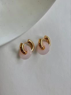 Gabi The Label Donut Hoops - Rose Quartz EARRINGS