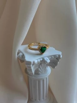 Gabi The Label Emerald Heart Gemstone Ring