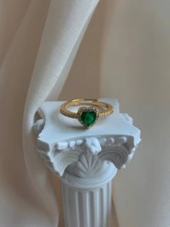 Gabi The Label Emerald Heart Gemstone Ring