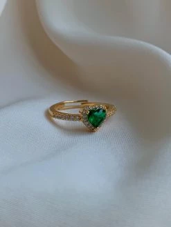 Gabi The Label Emerald Heart Gemstone Ring