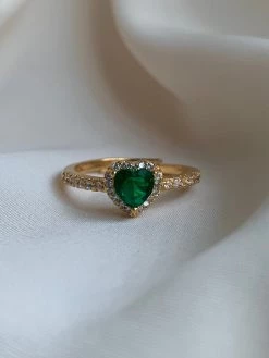 Gabi The Label Emerald Heart Gemstone Ring