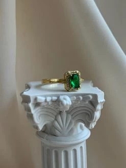 Gabi The Label Emerald Rectangular Gemstone Ring