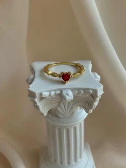 Gabi The Label Ruby Heart Gemstone Ring