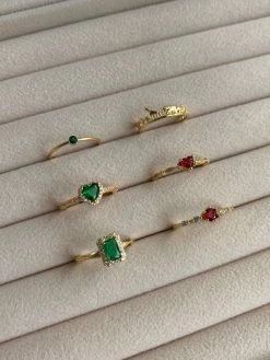 Gabi The Label Emerald Rectangular Gemstone Ring