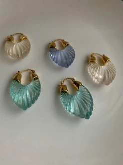 Gabi The Label Sculptural Hoops - Aqua EARRINGS