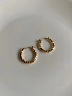 Gabi The Label EARRINGS Gold Beaded Hoops