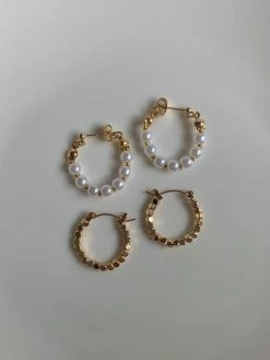 Gabi The Label EARRINGS Gold Beaded Hoops