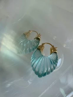 Gabi The Label Sculptural Hoops - Aqua EARRINGS
