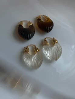 Gabi The Label Sculptural Hoops - Brown