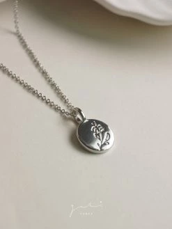 Gabi The Label INSPIRED BY NATURE Peony Pendant Necklace - Silver