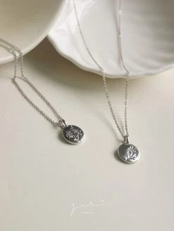 Gabi The Label INSPIRED BY NATURE Peony Pendant Necklace - Silver