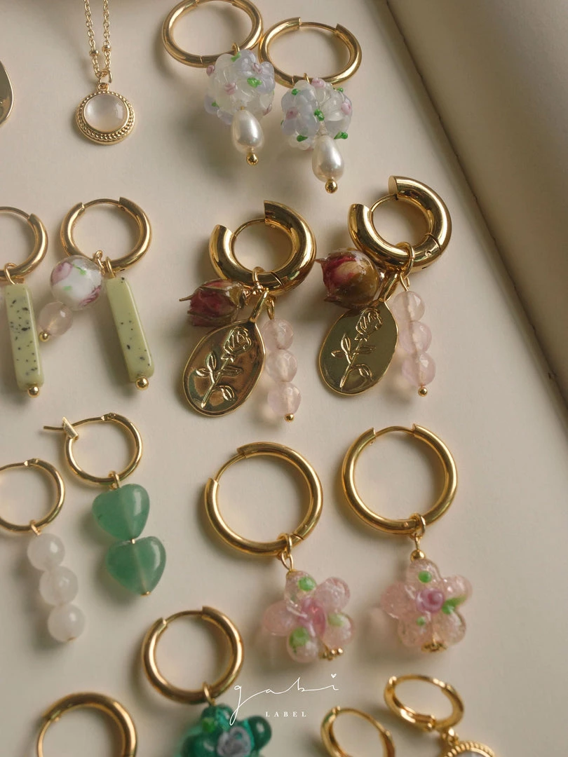 Gabi The Label A Love Letter Of Roses Chunky Hoop Earrings