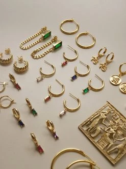 Gabi The Label ILLUMINATE Hoops - Emerald Green *18K Gold-plated EARRINGS