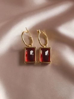 Gabi The Label ANASTASIA Earrings - Ruby Red *Gold-plated