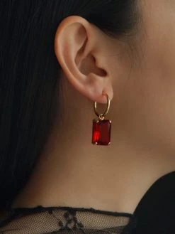 Gabi The Label ANASTASIA Earrings - Ruby Red *Gold-plated