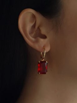 Gabi The Label ANASTASIA Earrings - Ruby Red *Gold-plated