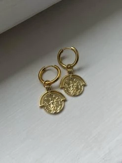Gabi The Label Ancient Civilisation Coin Hoops EARRINGS