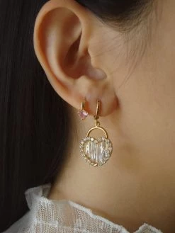 Gabi The Label EARRINGS POPPY Huggies - Pink *Gold-plated