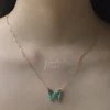Gabi The Label [ Butterflies ] Crystal Butterfly Necklace - Aqua *14k Gold-plated
