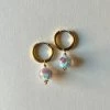 Gabi The Label EARRINGS Little Hoops With Eclectic Glass Beads - Aquamarine