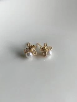 Gabi The Label Bee & Pearl Earstuds EARRINGS